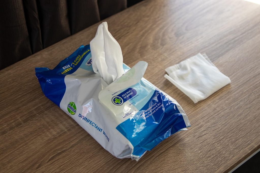 wrong way wiping sofa stain with wet wipe