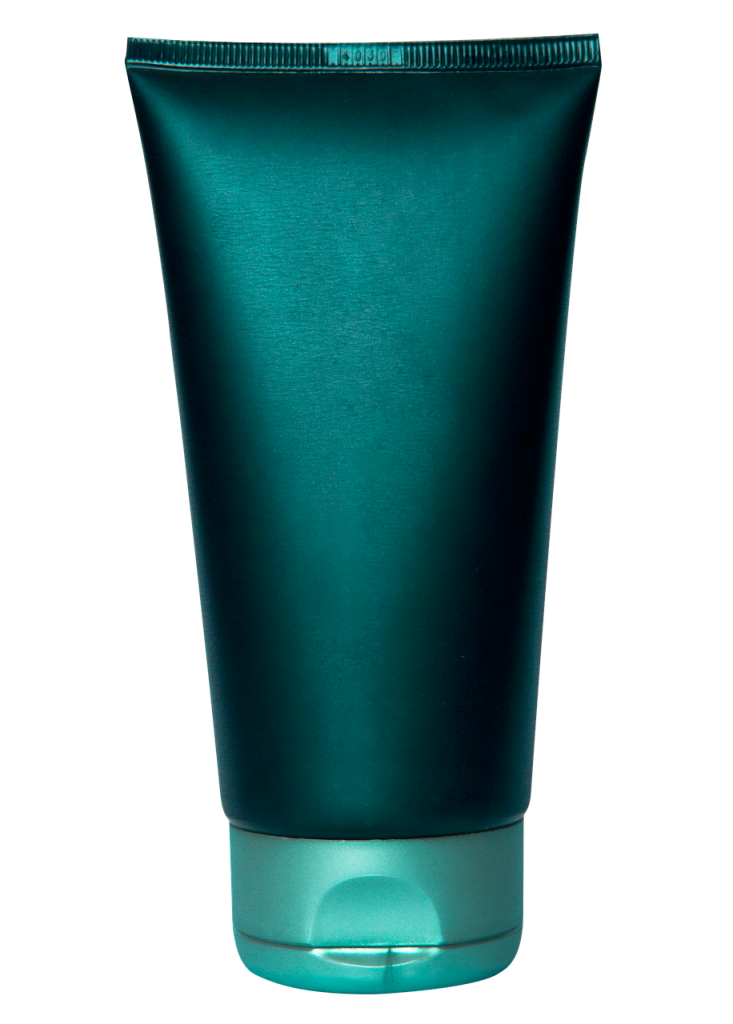 children shampoo bottle with colorful tape marking on cap