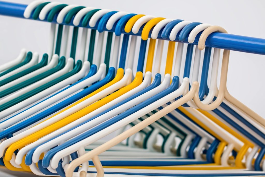 velvet slim hangers uniform row in closet