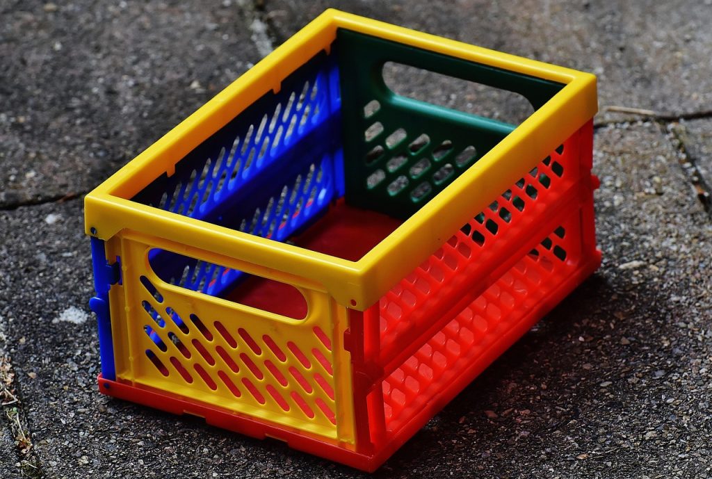 transparent foldable shoe box open in narrow cabinet